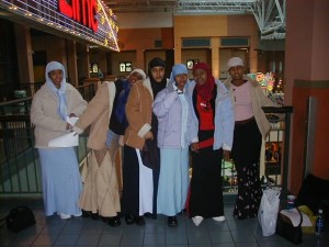 Somali girls celebrate Eid  at the Mall of America, Bloomington, MN