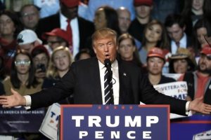 Donald Trump speaks at a campaign rally in Grand Rapids. Paul Sancya / AP Photo